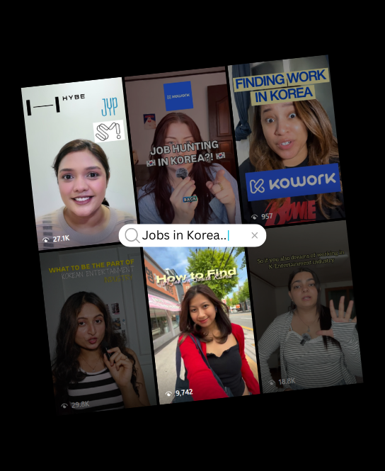 Jobs in Korea creator collage