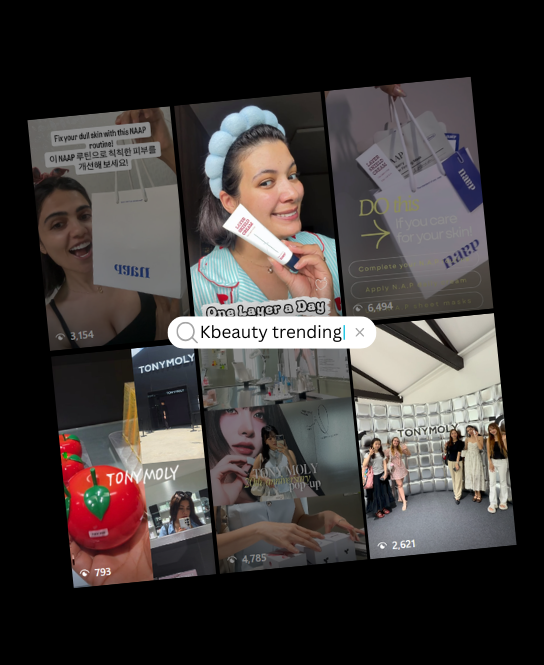 K-beauty trending creator collage